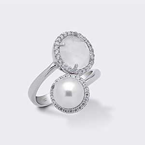 Anello argento e perla