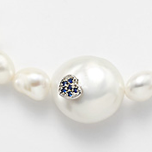 Bracciale Perle Bianche/Zirconi Blu