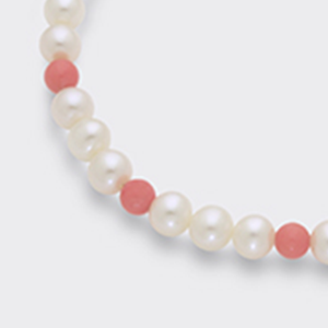Bracciale Perle Bianche/Corallo Rosa