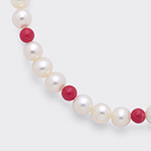 Bracciale Perle Bianche/Corallo Rosso