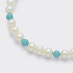 Bracciale Perle Bianche/turchese