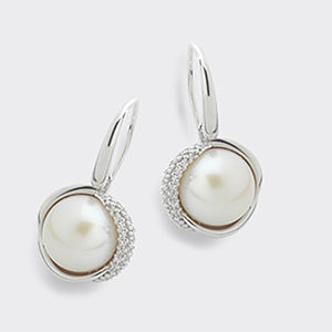 Orecchini perle e zirconi bianchi