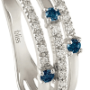 Anello Via Lattea oro bianco diamanti e zaffiri - Bliss - immagine 2