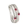 Anello Via Lattea oro bianco diamanti e rubini - Bliss - immagine 3