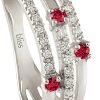 Anello Via Lattea oro bianco diamanti e rubini - Bliss - immagine 2