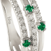 Anello Via Lattea oro bianco diamanti e smeraldi - Bliss - immagine 2