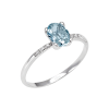 Anello Celine diamanti e acquamarina ovale - Bliss - immagine 3