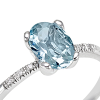 Anello Celine diamanti e acquamarina ovale - Bliss - immagine 2