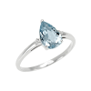 Anello diamanti e acquamarina goccia - Oromagia - immagine 3