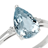 Anello diamanti e acquamarina goccia - Oromagia - immagine 2