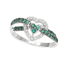 Anello Infinito Amore diamanti e smeraldo - Bliss - immagine 3