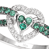Anello Infinito Amore diamanti e smeraldo - Bliss - immagine 2
