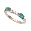 Anello Prestige Selection oro rosa diamanti e due smeraldi - Bliss - immagine 3