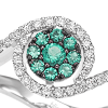 Anello Prestige Selection fiore diamanti e smeraldo - Bliss - immagine 2