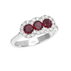 Anello Prestige Selection diamanti e tre rubini - Bliss - immagine 3