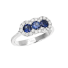 Anello Prestige Selection diamanti e tre zaffiri - Bliss - immagine 3