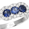 Anello Prestige Selection diamanti e tre zaffiri - Bliss - immagine 2