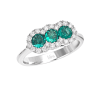 Anello Prestige Selection diamanti e tre smeraldi - Bliss - immagine 3