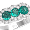 Anello Prestige Selection diamanti e tre smeraldi - Bliss - immagine 2