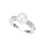 Anello Diana doppia fascetta diamanti e perla - Bliss - immagine 3