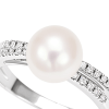 Anello Diana doppia fascetta diamanti e perla - Bliss - immagine 2