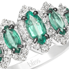 Anello Prestige Selection oro bianco diamanti e smeraldi - Bliss - immagine 2