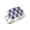 Anello Prestige Selection tre fascette diamanti e zaffiri - Bliss - immagine 3