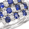 Anello Prestige Selection tre fascette diamanti e zaffiri - Bliss - immagine 2