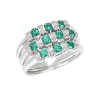 Anello Prestige Selection tre fascette diamanti e smeraldi - Bliss - immagine 3