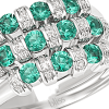Anello Prestige Selection tre fascette diamanti e smeraldi - Bliss - immagine 2