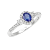Anello Prestige Selection diamanti e zaffiro centrale - Bliss - immagine 3
