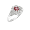 Anello Prestige Selection oro bianco diamanti e rubino centrale - Bliss - immagine 3