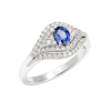 Anello Prestige Selection oro bianco diamanti e zaffiro centrale - Bliss - immagine 3