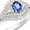 Anello Prestige Selection oro bianco diamanti e zaffiro centrale - Bliss - immagine 2