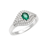 Anello Prestige Selection oro bianco diamanti e smeraldo centrale - Bliss - immagine 3