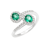 Anello Prestige Selection diamanti e due smeraldi - Bliss - immagine 3