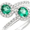 Anello Prestige Selection diamanti e due smeraldi - Bliss - immagine 2