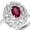 Anello Champagne diamanti e rubino rosso - Bliss - immagine 2