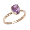 Anello Raindrop oro rosa diamanti e ametista - Bliss - immagine 3