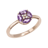 Anello Joy oro rosa diamanti e ametista - Bliss - immagine 3