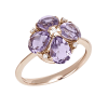Anello Flower oro rosa diamanti e ametiste - Bliss - immagine 3