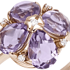 Anello Flower oro rosa diamanti e ametiste - Bliss - immagine 2