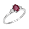 Anello Stephanie oro bianco diamanti e rubino - Bliss - immagine 3