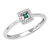 Anello Ricami oro bianco diamanti e smeraldo - Bliss - immagine 2