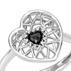 Anello Regina di Cuori oro bianco diamanti e black - Bliss - immagine 2