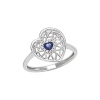 Anello Regina di Cuori oro bianco diamanti e zaffiro - Bliss - immagine 3