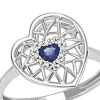 Anello Regina di Cuori oro bianco diamanti e zaffiro - Bliss - immagine 2