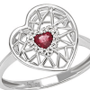 Anello Regina di Cuori oro bianco diamanti e rubino - Bliss - immagine 2
