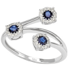 Anello Orchidea diamanti e tre zaffiri - Bliss - immagine 2