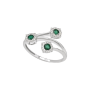 Anello Orchidea diamanti e tre smeraldi - Bliss - immagine 3